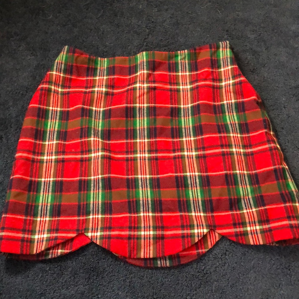 Vineyard Vines Scalloped Plaid Skirt